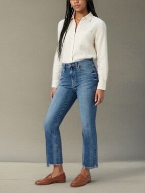 EDWIN -Cassia Mini Boot Jeans Karma Wash - Raw Hem - Size 27